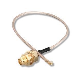 WDS pigtail cable RF UltraMini U.FL plug to rSMA bulkhead 20cm